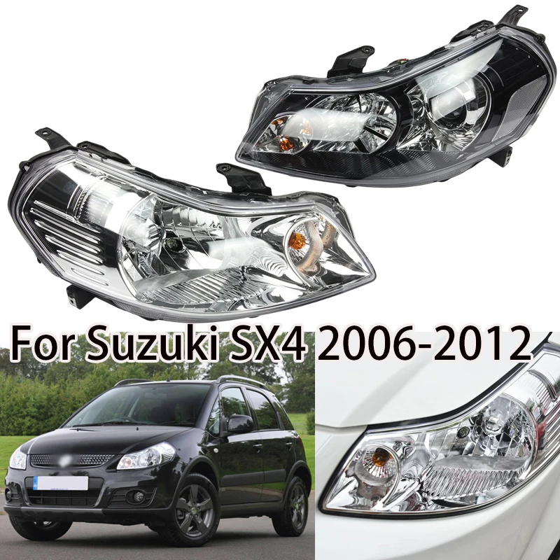 Car Front Bumper Headlight Headlamp For Suzuki SX4 2006-2012 Auto White Type Black Type Front Driving Head Light