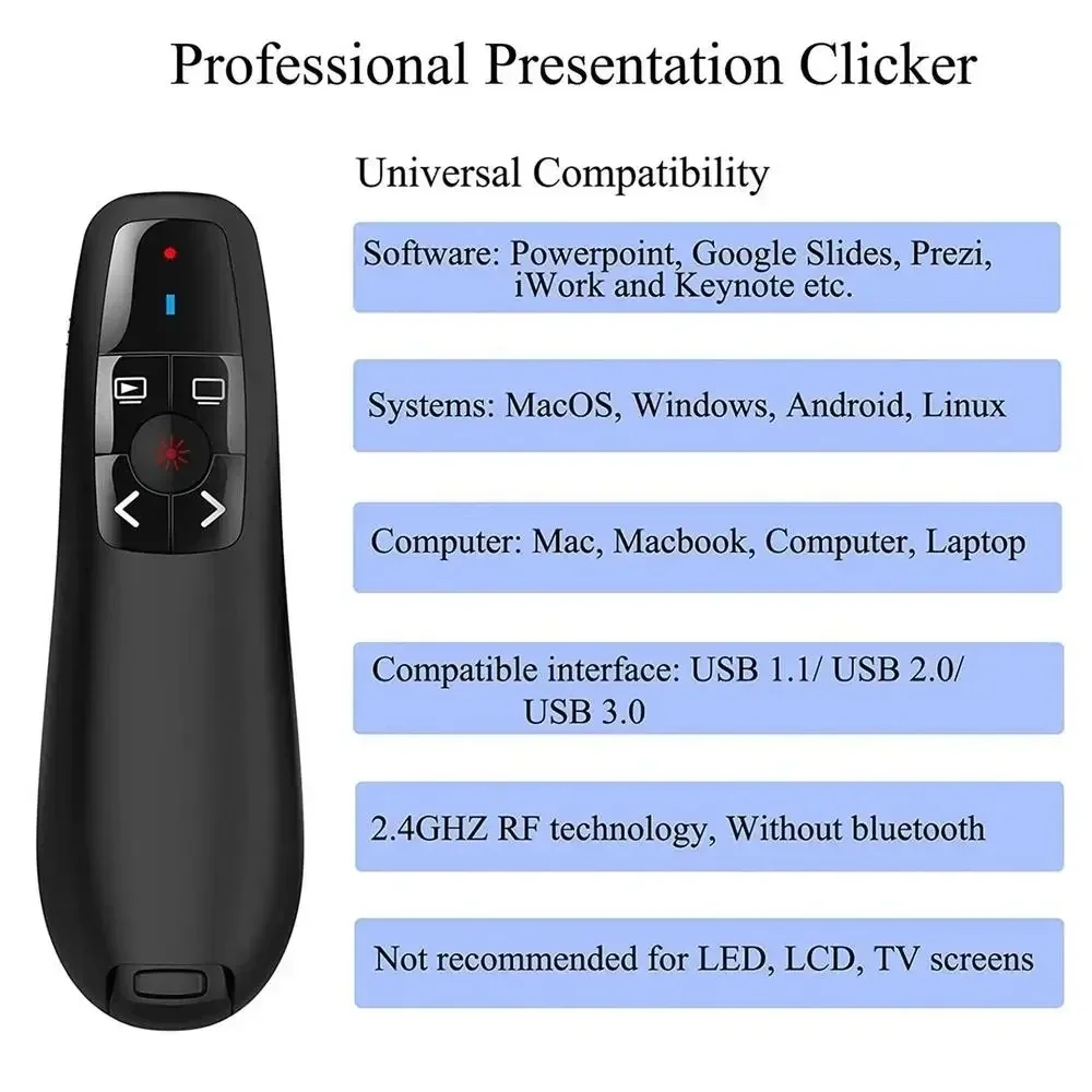 YP Clicker Remote Control Presenter Pointer PPT Slide Advancer Pen Powerpoint Control Wireless Powerpoint  Presentation