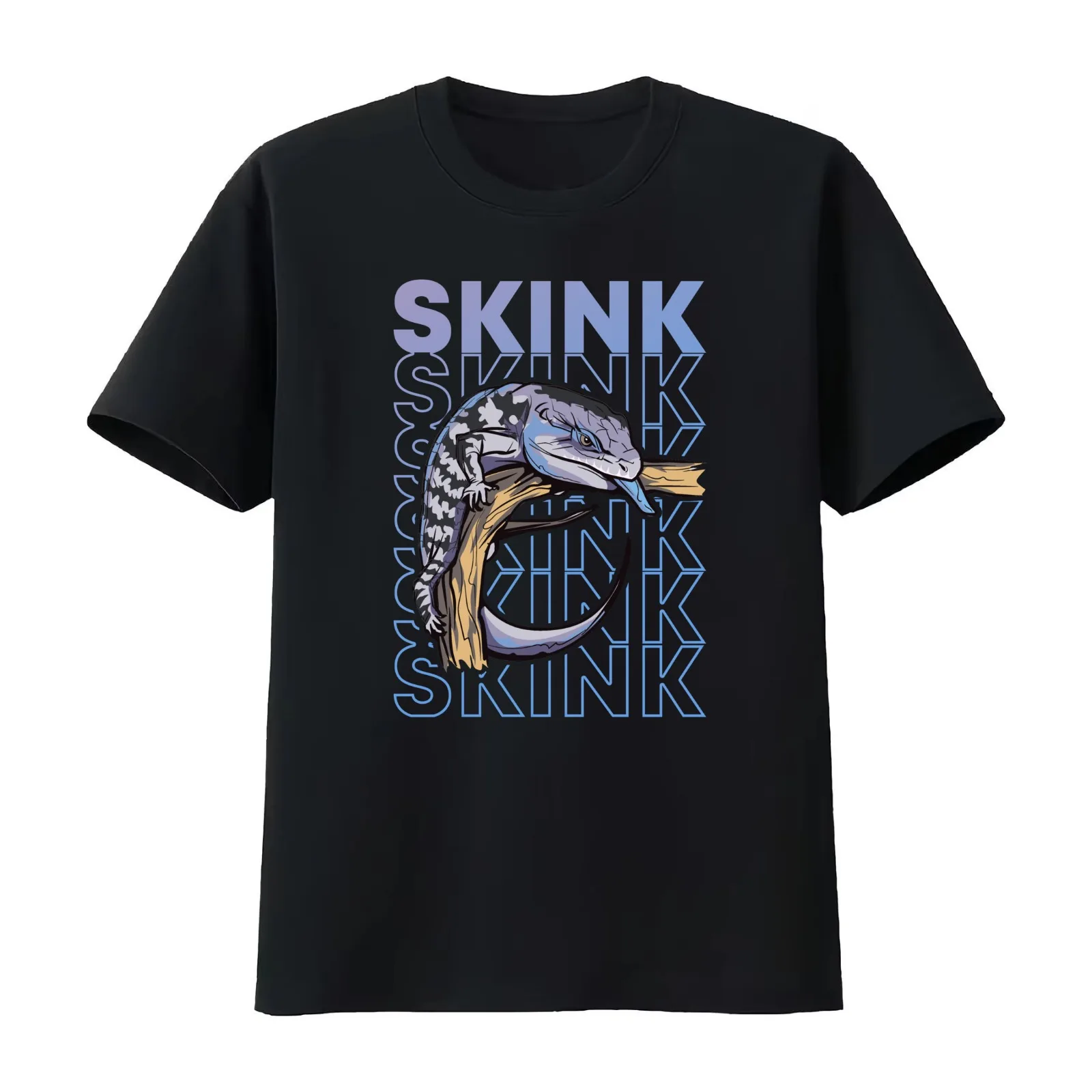 Blue Tongue Skink 80's Style Reptile Keeper Lizard T-Shirt Summer Casual Cotton Tee Oversized Streetwear Tops 100% Cotton