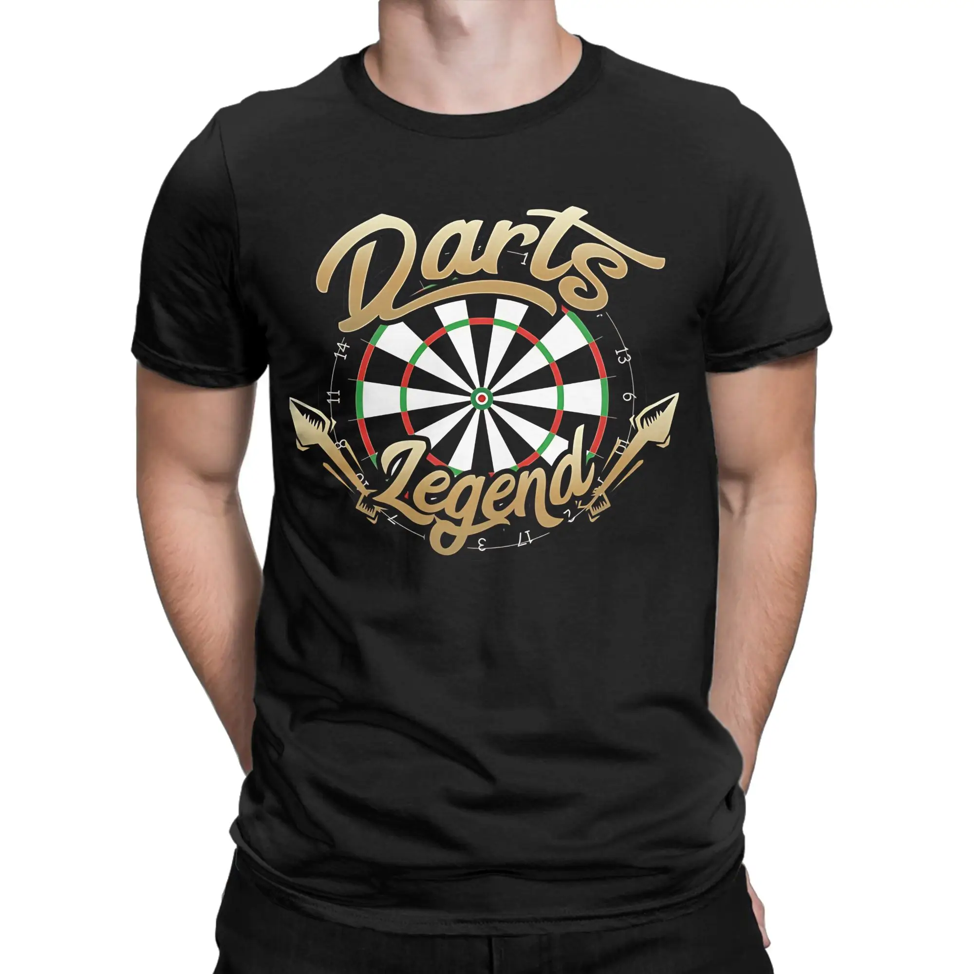 Classic Funny 100% Cotton T-Shirt Darts Dartboard  Tees Tops For Men