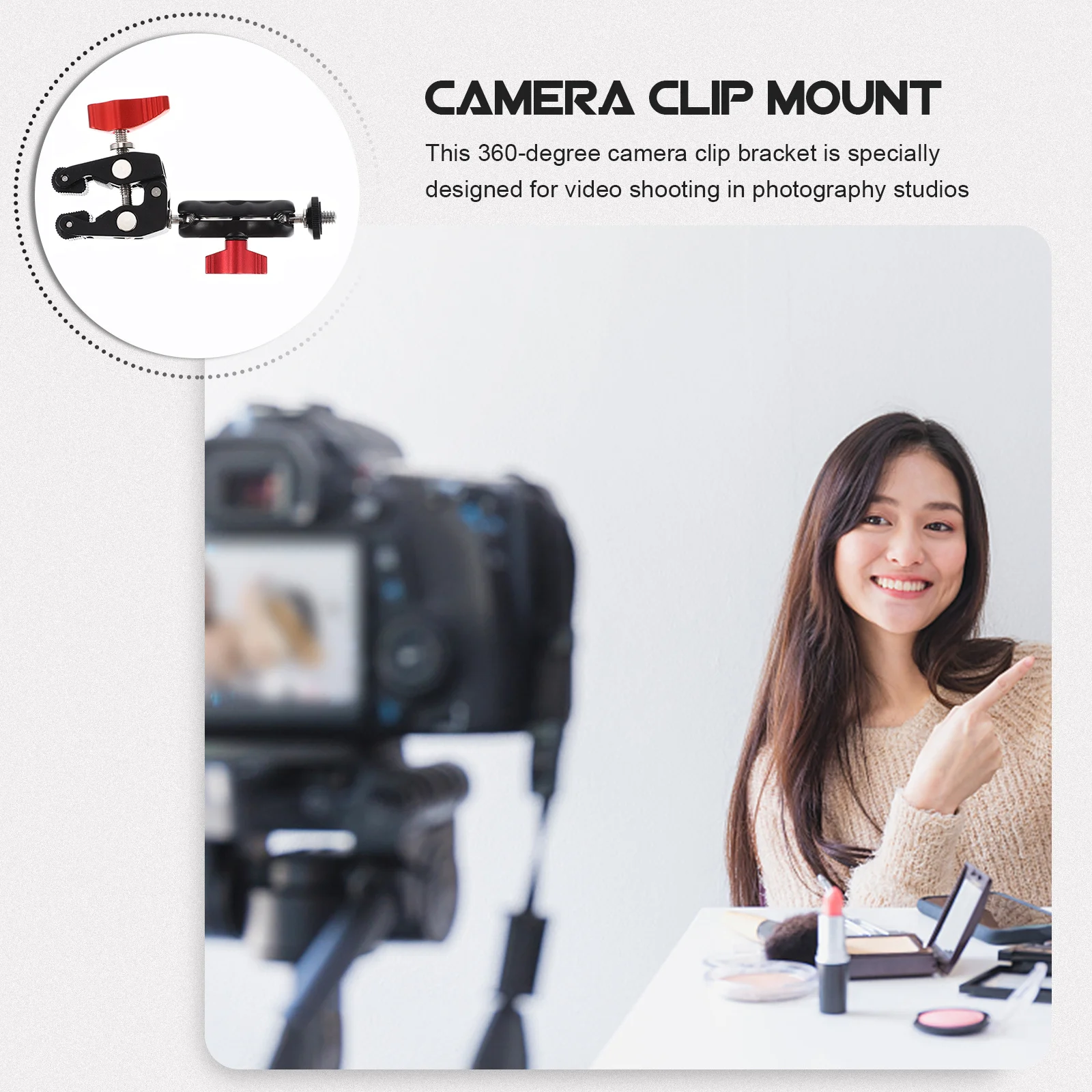 1Set Professional Camera Mount Wear-Resistant Stable Super Clamp with Non-Slip Rubber for LED Light Microphone Shutter Outdoor