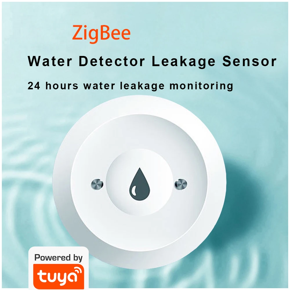 Zigbee Water Immersion Sensor Leakage Sensor Water Linkage Alarm App Remote Monitoring Water Leak Detector work with tuya smart