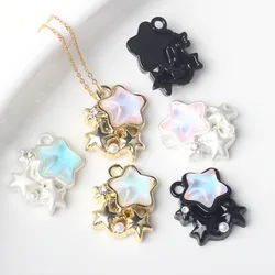 DIY Jewelry Charms 10Pcs/lot Zinc Alloy Resin Pearl Inlaid Star Design for Homemade Bracelets and Necklaces