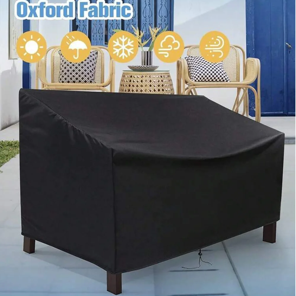

Waterproof Outdoor Bench Cover Dustproof UV-Resistant Garden Terrace Leisure Seating Set Protector for All-Season Use