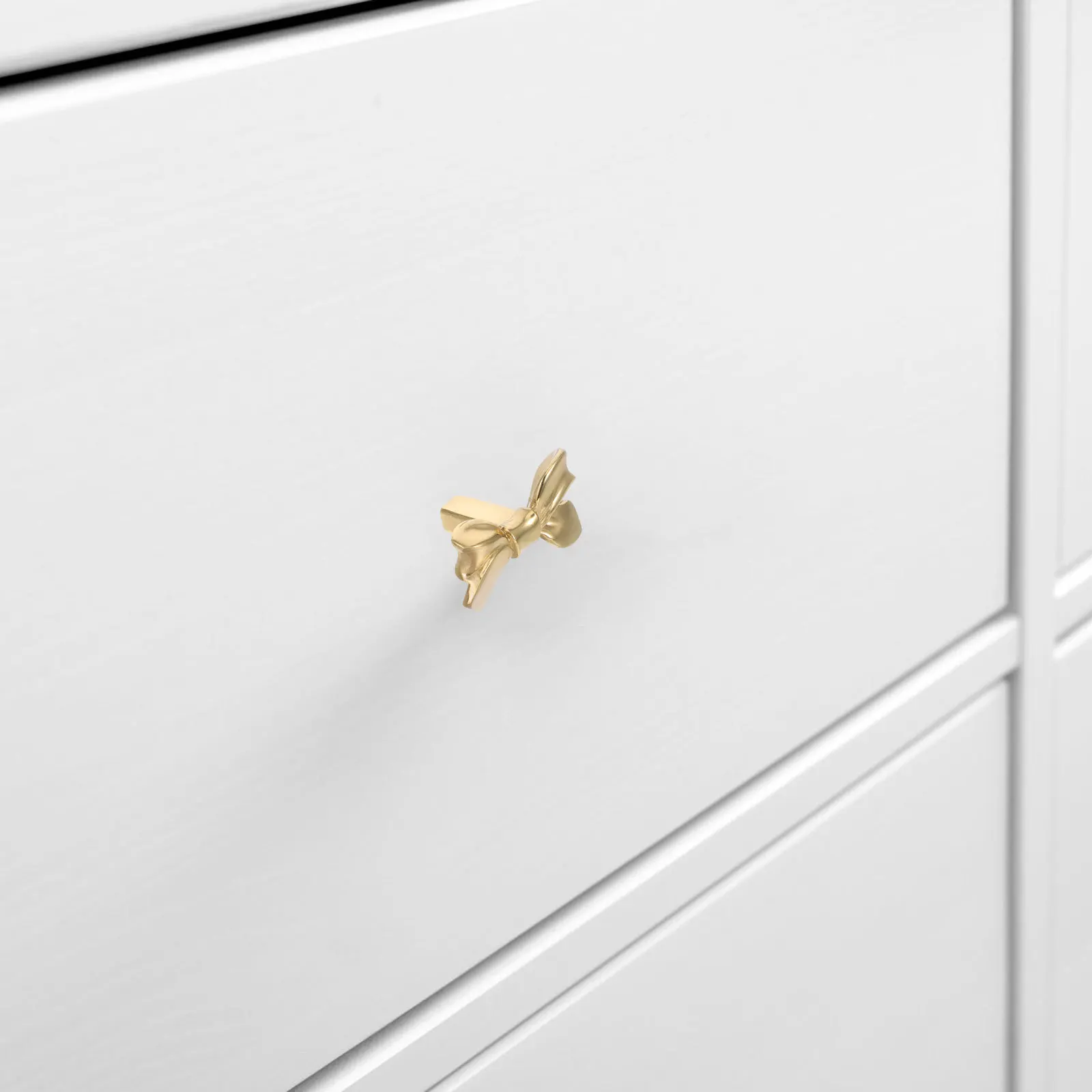 

Brass Bow Knobs Gold Decorative Cabinet Drawer Pull Handles Bow Shape Hardware for Dresser Wardrobe Cupboard Furniture