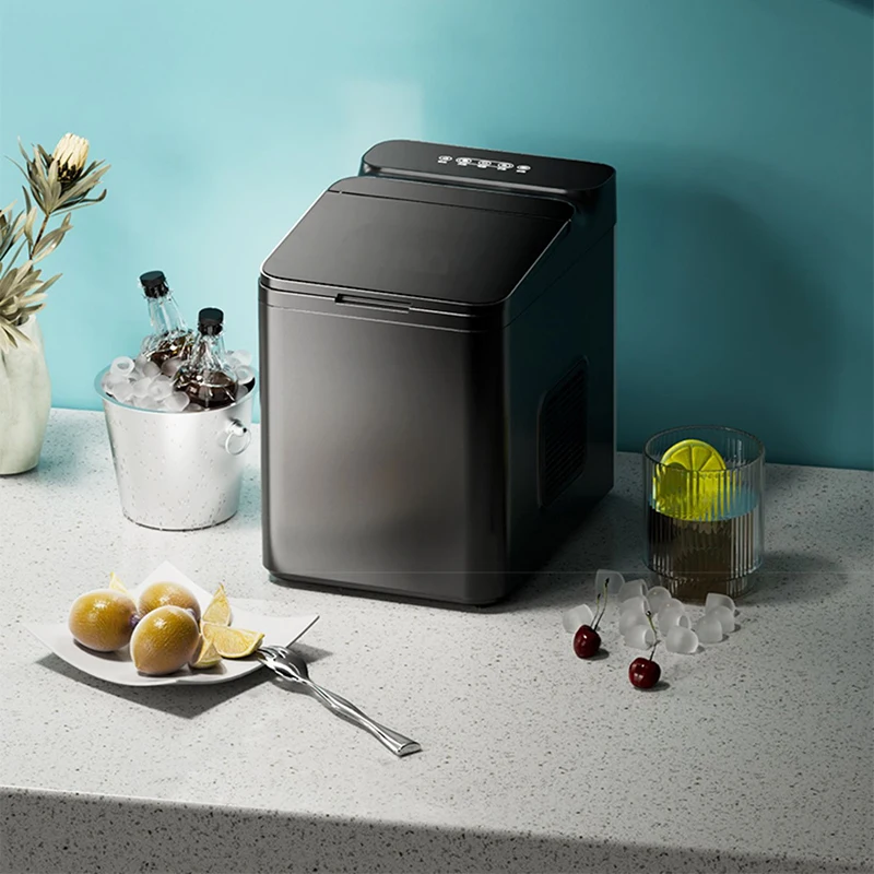 Máquina de hielo eléctrica cilíndrica de bala, 7 minutos de glaseado rápido, 33 lb/24h, hielo en forma de bala, poco ruido para Bar en casa