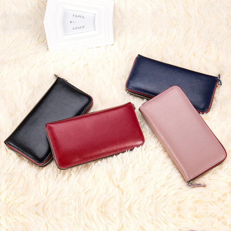 Leather Women's Long Wallet Organ Passport Bag Passbook Bag Women's Purses Coin Purse Women's Wallet Handbag Clutch Bag