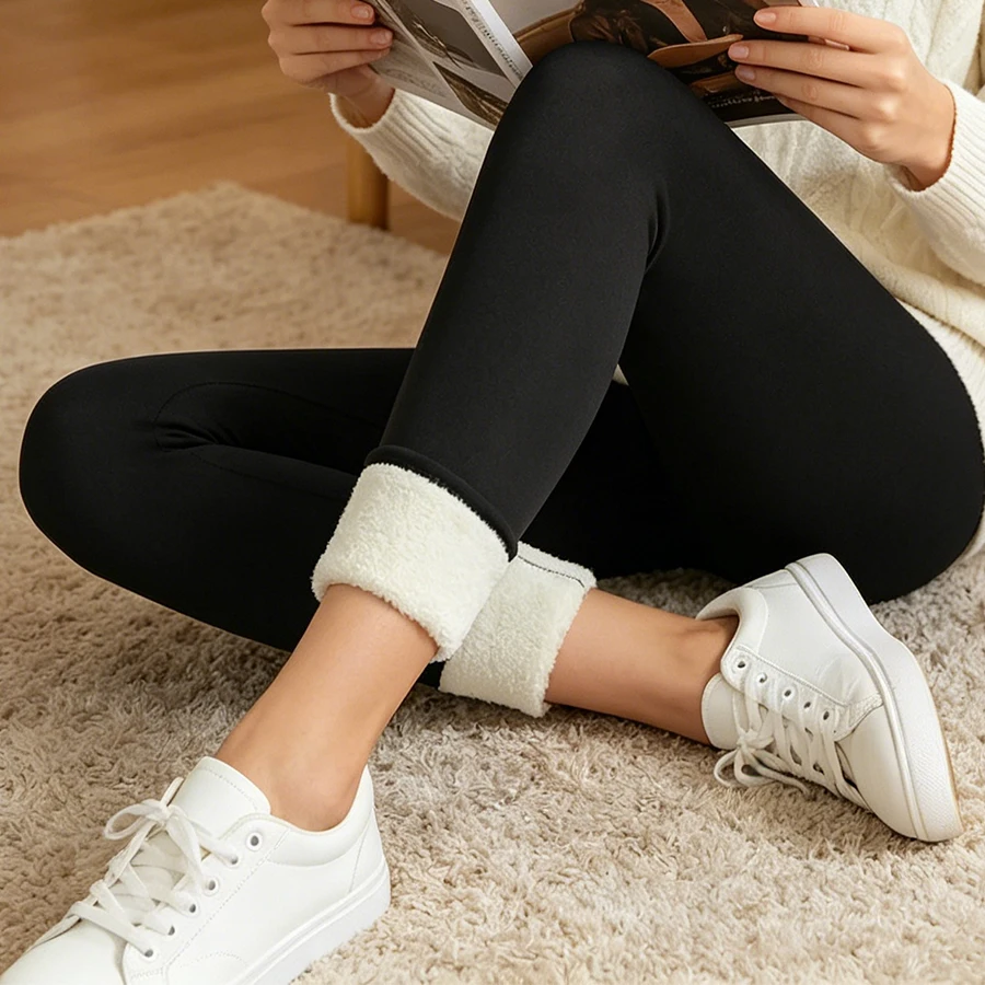 Fleece Lined Thermal Leggings for Women  High Waist Stretch Thick Winter Warm Pants for Casual & Daily Wear