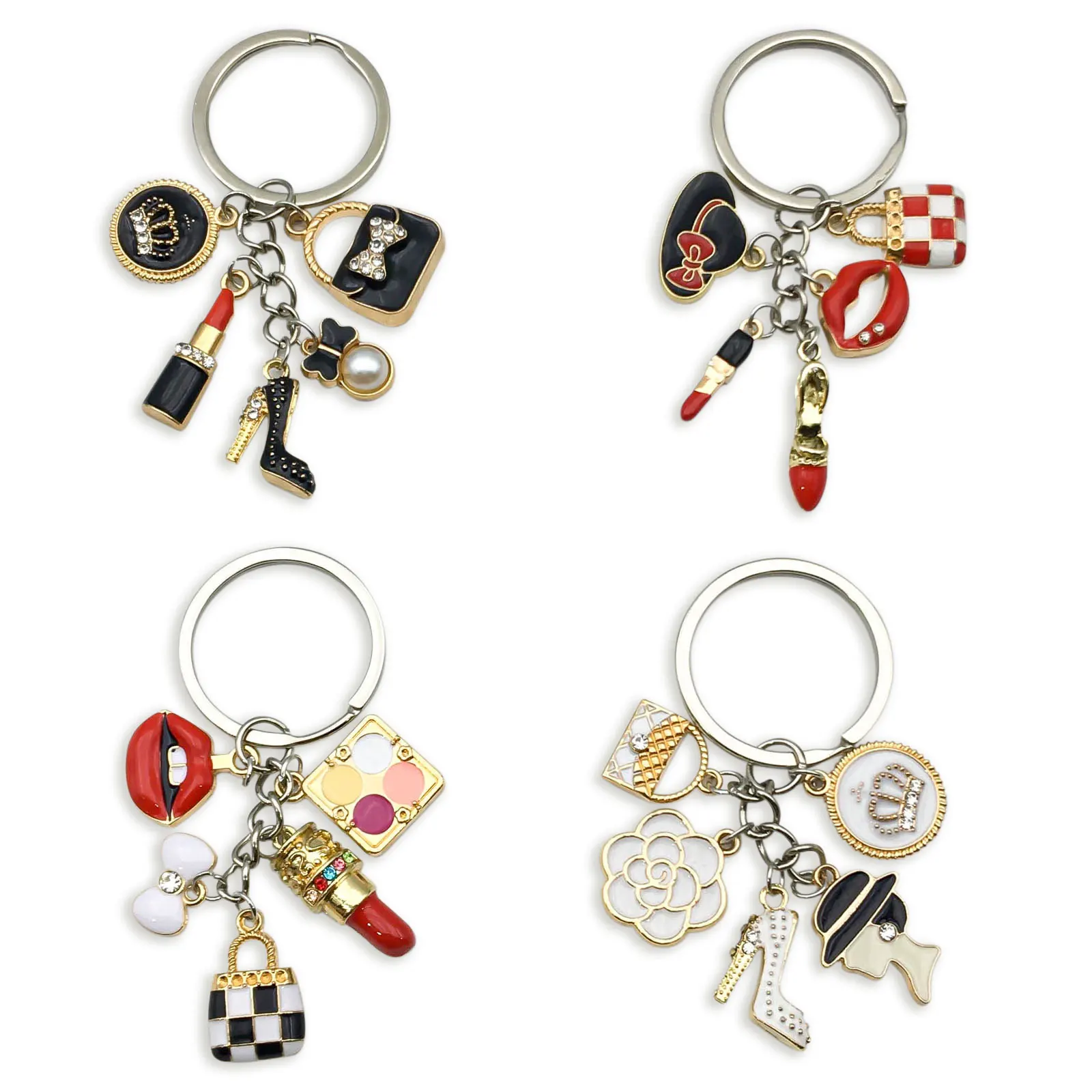 Porte-clés de maquillage créatif pour femmes, 1 pièce, Style à la mode, rouge à lèvres, parfum, cadeau commémoratif pour la saint-valentin