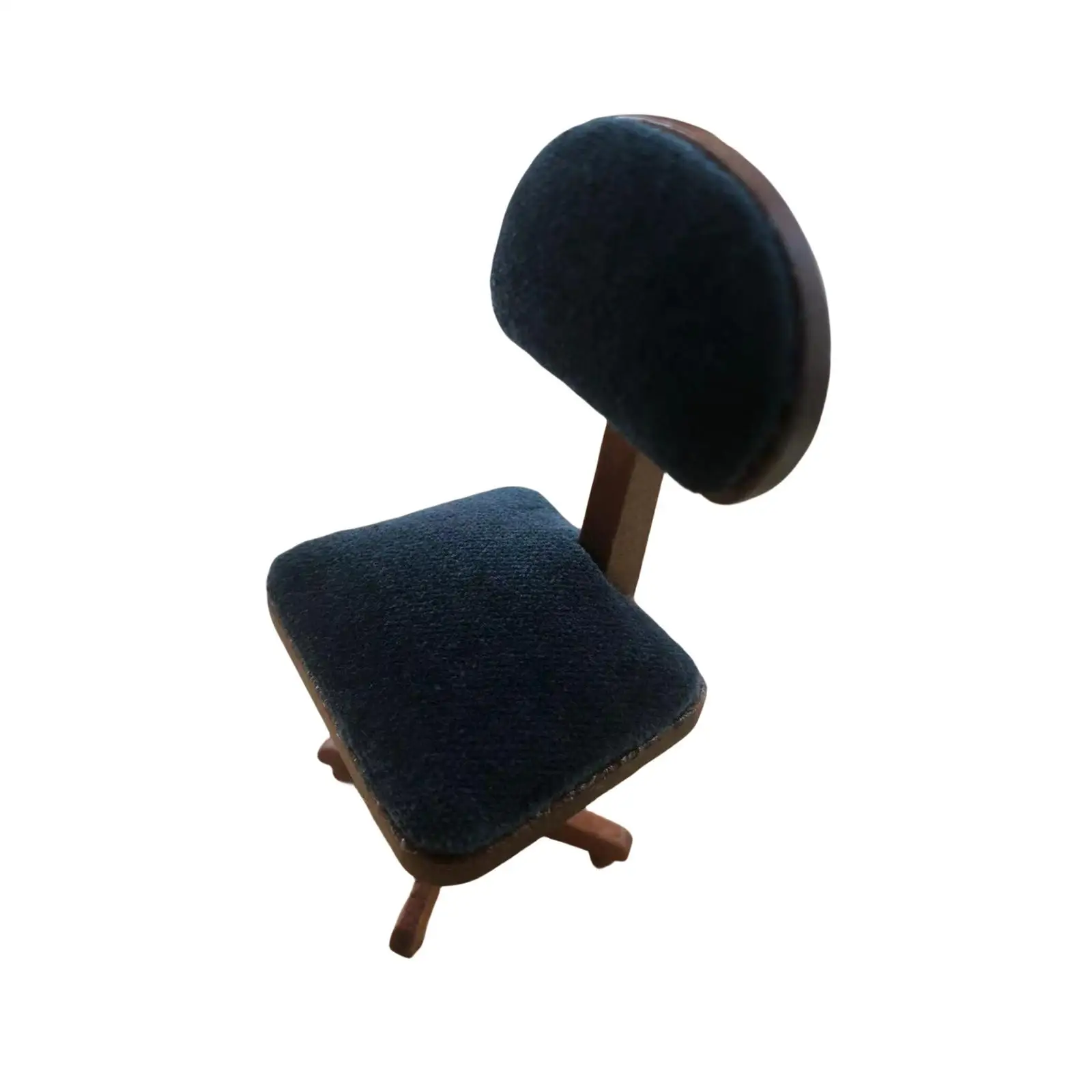 Wooden Miniature Dollhouse Desk and Chair Set Laptop Table Study Furniture Accessory for 1 12 Scale Doll Room Decor