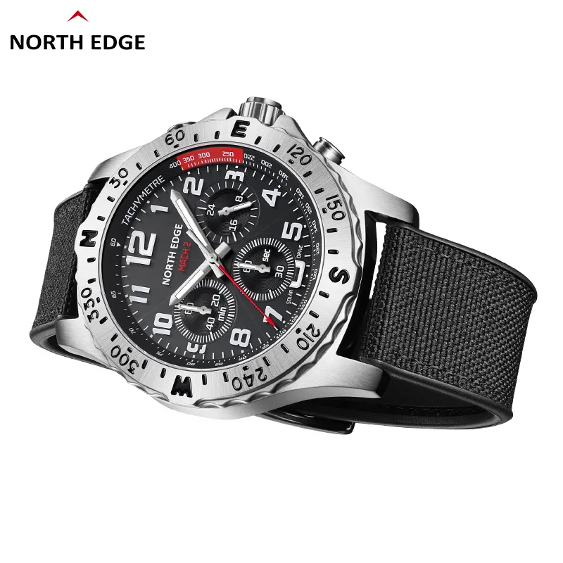 

Solar Charging Watch Outdoor Sports Stainless Steel Electronic Watch Three-eye Chronograph Pointer Type Luminous Waterproof Male