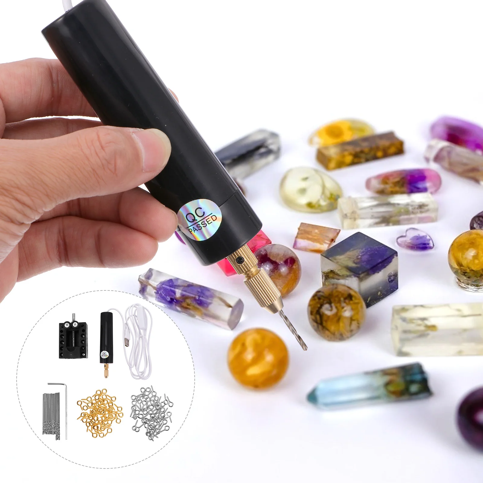 

1 set 1 Set Mini Electric Drill Kit Usb Charging Portable Rotary Tool For Diy Crafts Home Repair Pearls Drilling Tool