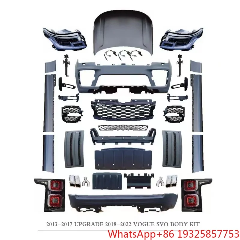Car Parts Body Kit for Land-rover Range-Rover Vogue 2014-2017 to SVO  Front Rear Bumper with Grille,headlights,taillights,hood