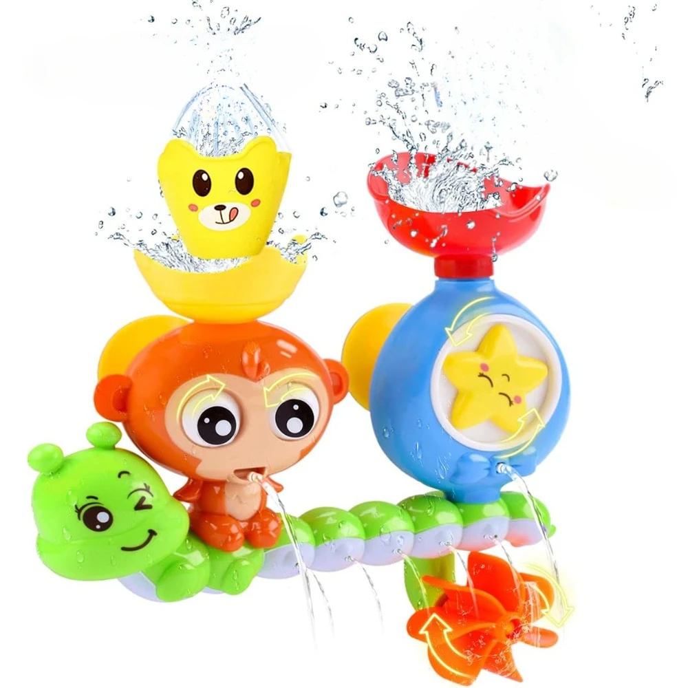 

Toddlers Bath Toy, Monkey Caterpillar Preschool New Born Baby Bathtub Water Toys, Durable Interactive Multicolored Infant Toy