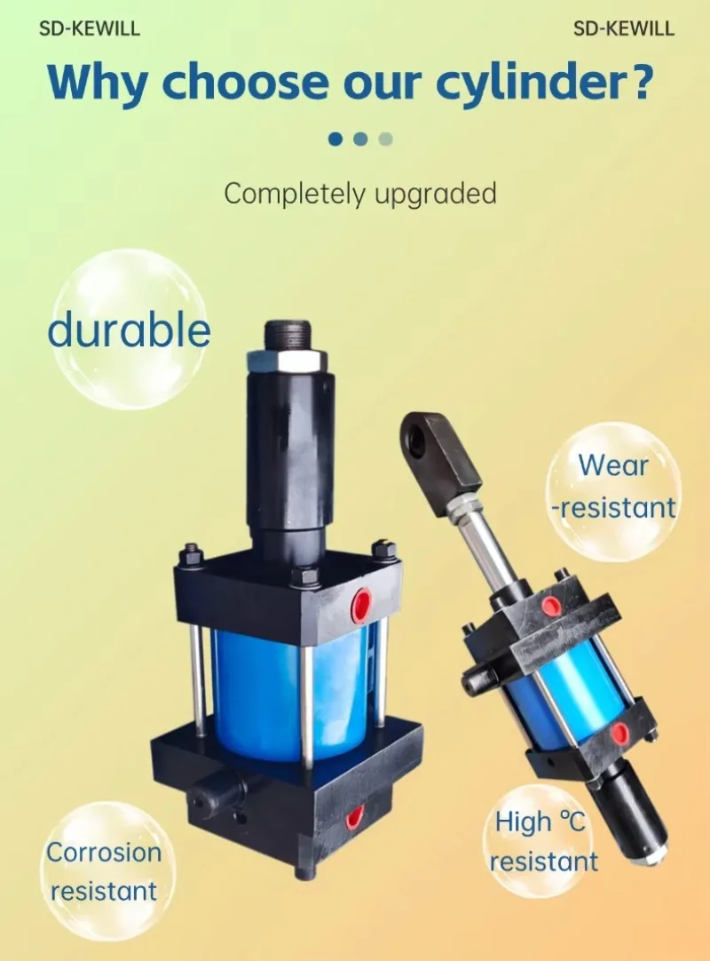 Adjustable-Stroke Hydraulic Cylinder with Lock Nut Precise Positioning for Presses/Fixtures/Lift Tables/Automation Equipment