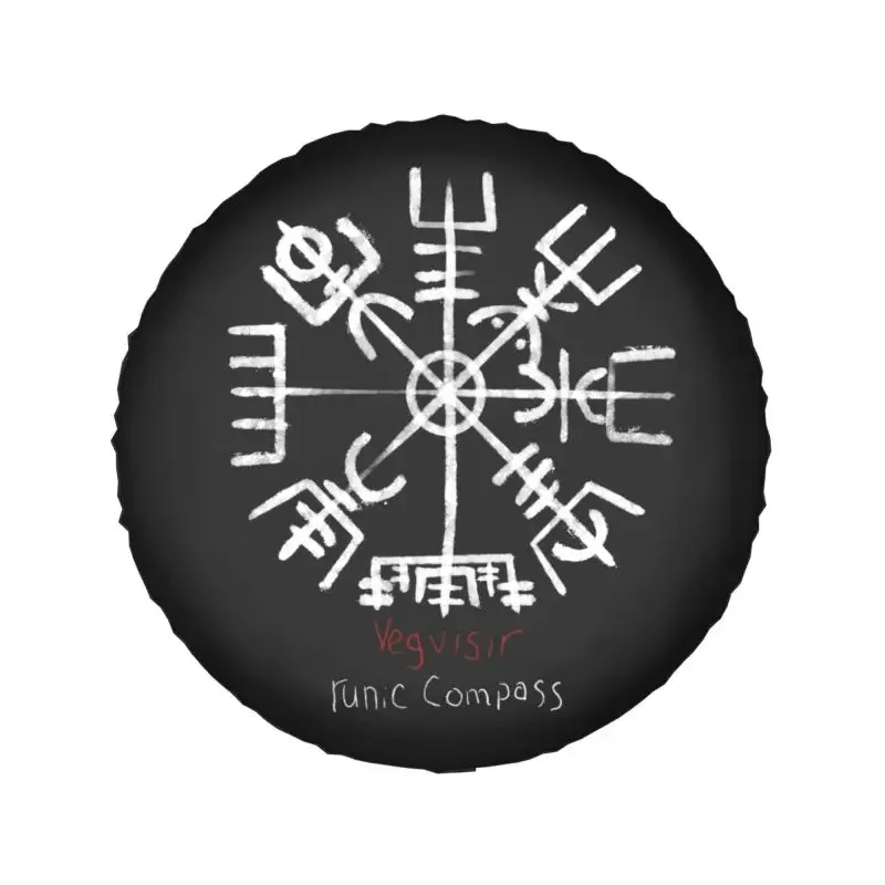 Vegvisir Viking Compass Tire Cover 4WD 4x4 RV Valhalla Norse Spare Wheel Protector for Mitsubishi Pajero 14