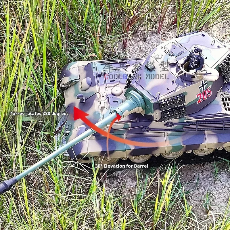 Henglong 3888a Niemiecki Czołg Ciężki Tiger King Henschel RC Strzelający pociskami Model zdalnie sterowany 2.4G Wielofunkcyjny Czołg Zabawka Prezent