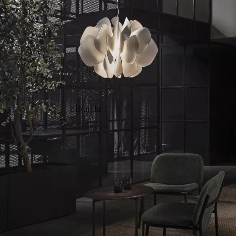 

Nordic creative personality simple postmodern living room bedroom dining room ceramic petal chandelier