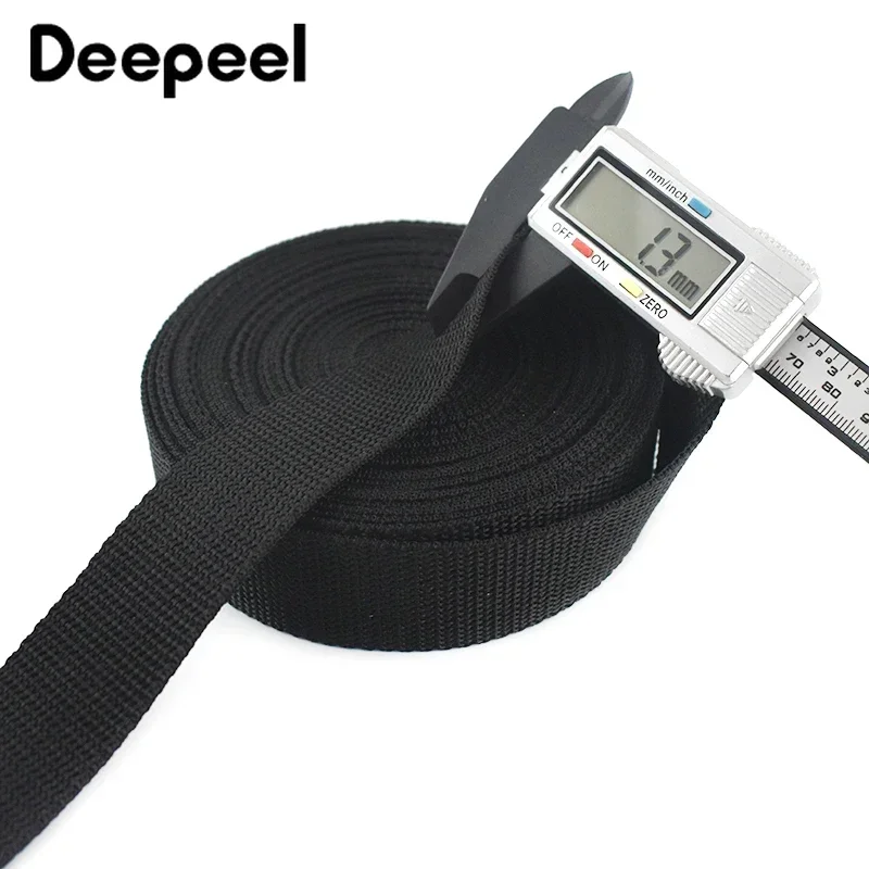 10Meters Black Webbing Tapes 20-100mm Nylon Safety Strap By The Meter Bag Belt Pet Backpack Clothes Lanyard Sewing Accessories