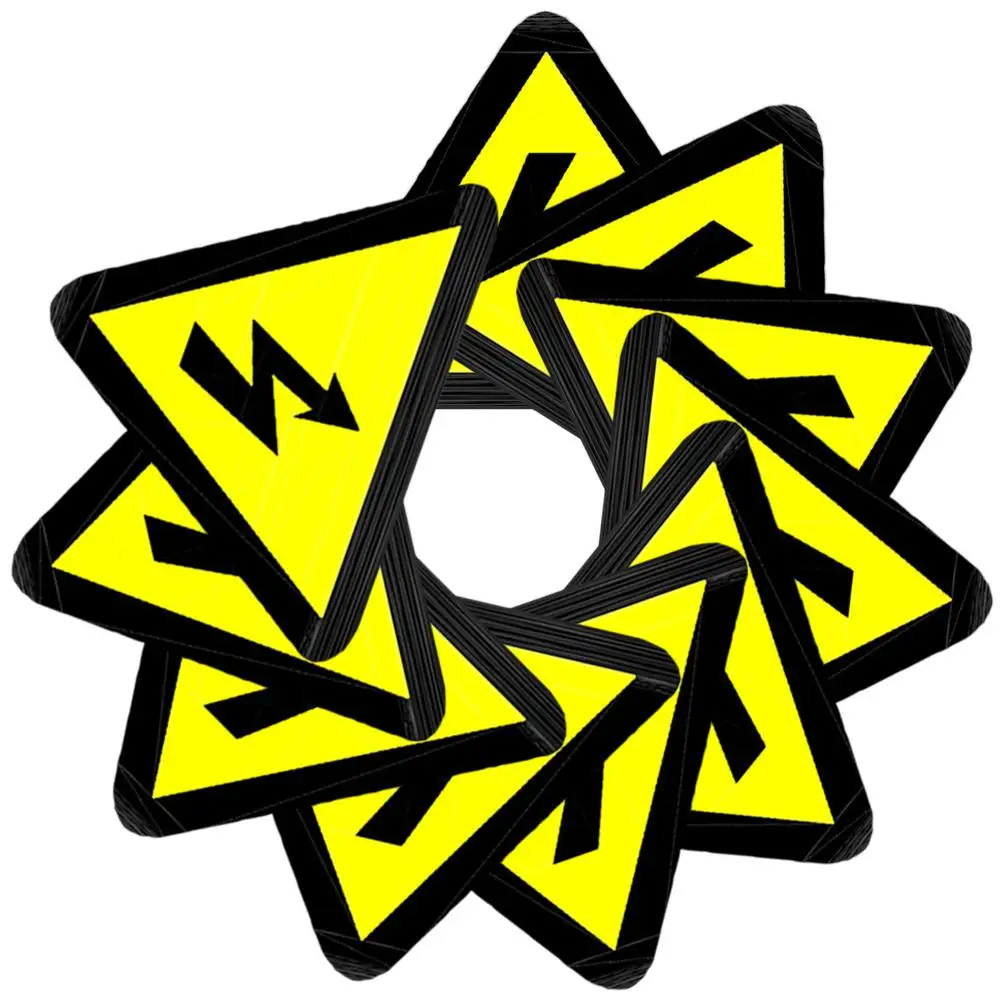 25 Pcs Safety Warning Sign Stickers High Voltage Yellow Electrical Panel Labels