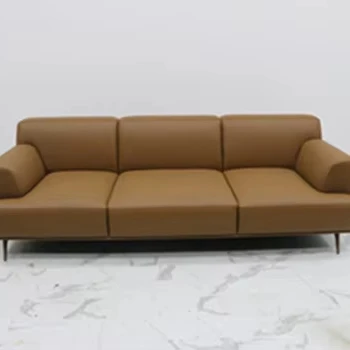 Living room hot sofa simple style solid wood leg leather sofa