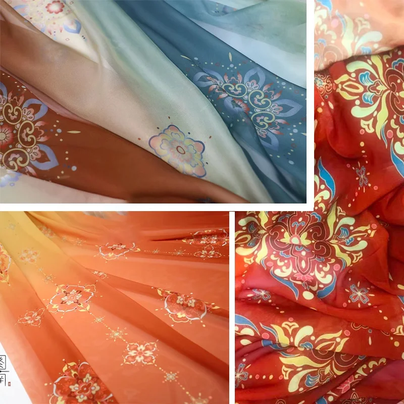 

1/3/5/10M Ancient Style Chiffon Fabric Organza Tulle Designer Fabric For Diy Tang Dynasty Dress Hanfu Costume Background Decor