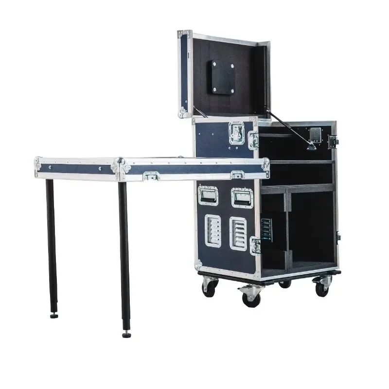 Universal Aluminium Flight Case Shockproof Metal Storage Box with Side Table