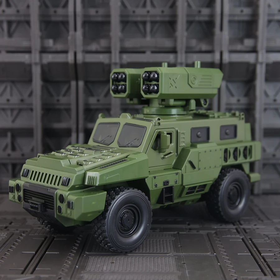 Simulación de coche blindado, modelo de aleación, colección de adornos de coche, amortiguador acústico-óptico, coche de juguete para niño