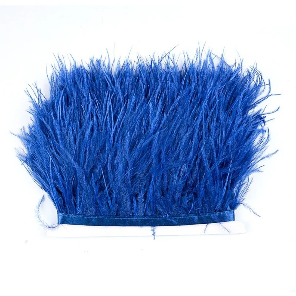1 Meter Ribbon Tassel Natural Ostrich Feathers 8-10cm Wide Sewing Decoration Feather Plumes Ribbon Selvage Fluffy Texture