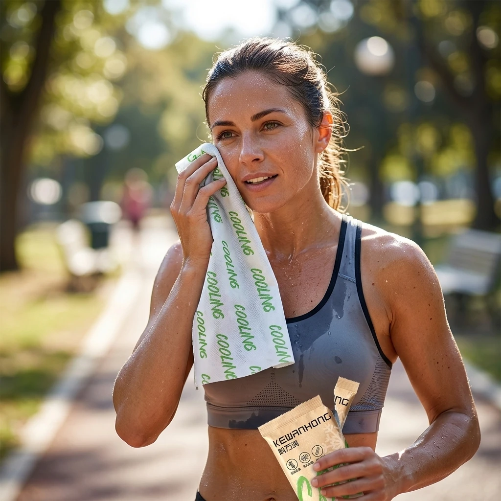 Athletes Cooling Towel Summer Outdoor Gym Workout Breathable Instant Chill Cold Face Wipes Plant Fiber