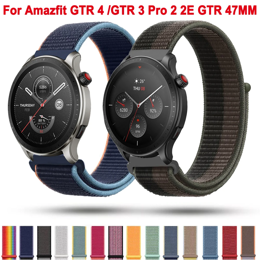 22 مللي متر النايلون حزام ساعة ل شاومي Huami Amazfit GTR 4 /GTR 3 برو/GTR 2e /GTR 47 مللي متر معصمه ستراتوس 3 Smartwatch العصابات سوار