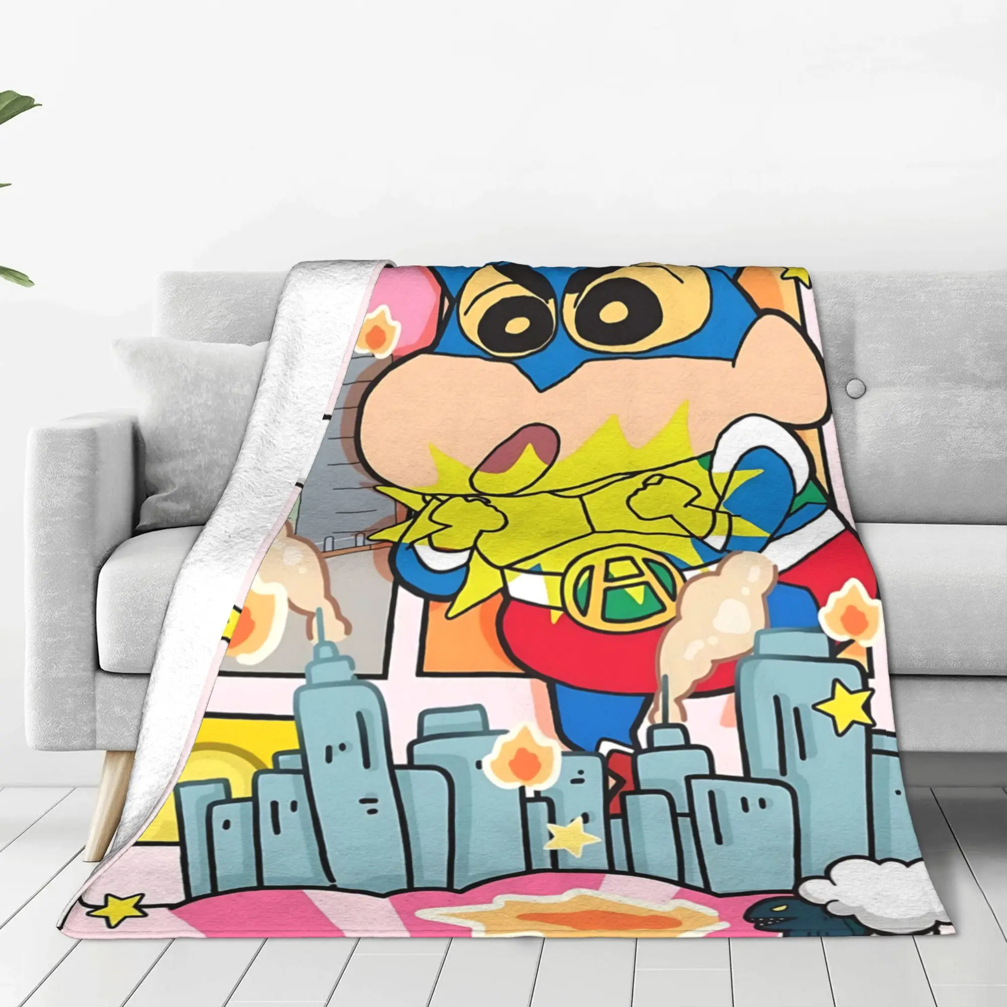 1PC Home Crayon Shin chan‌s  Blanket Throw Super Cosy Plush Living Room Sofa