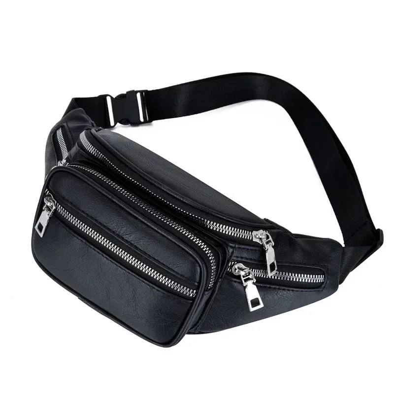 Men Women Fashion Solid Waist Fanny Pack Lady PU Leather Holiday Money Belt Wallet Bum Travel Bag Phone Pouch Hot Style