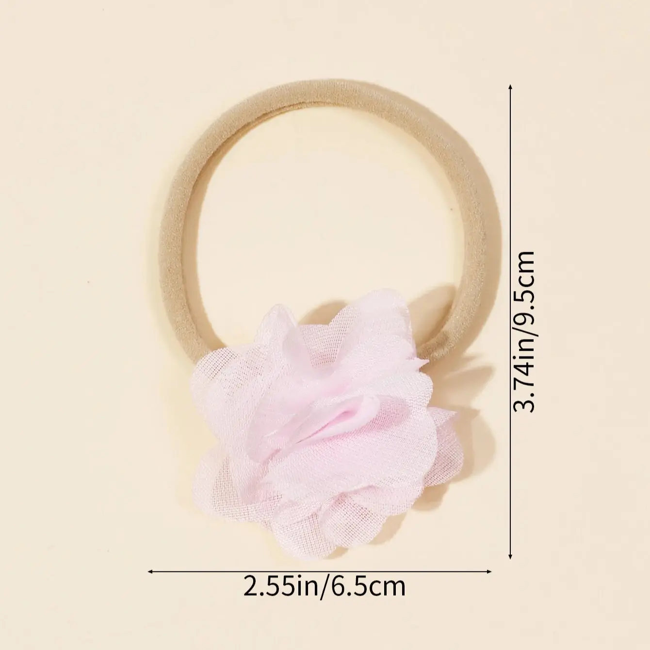 6Pcs/Lot Chiffon Flower Hair Bands For Baby Girls Solid Color Headwear Elastic Nylon Headband Infant Kid Hair Accessories