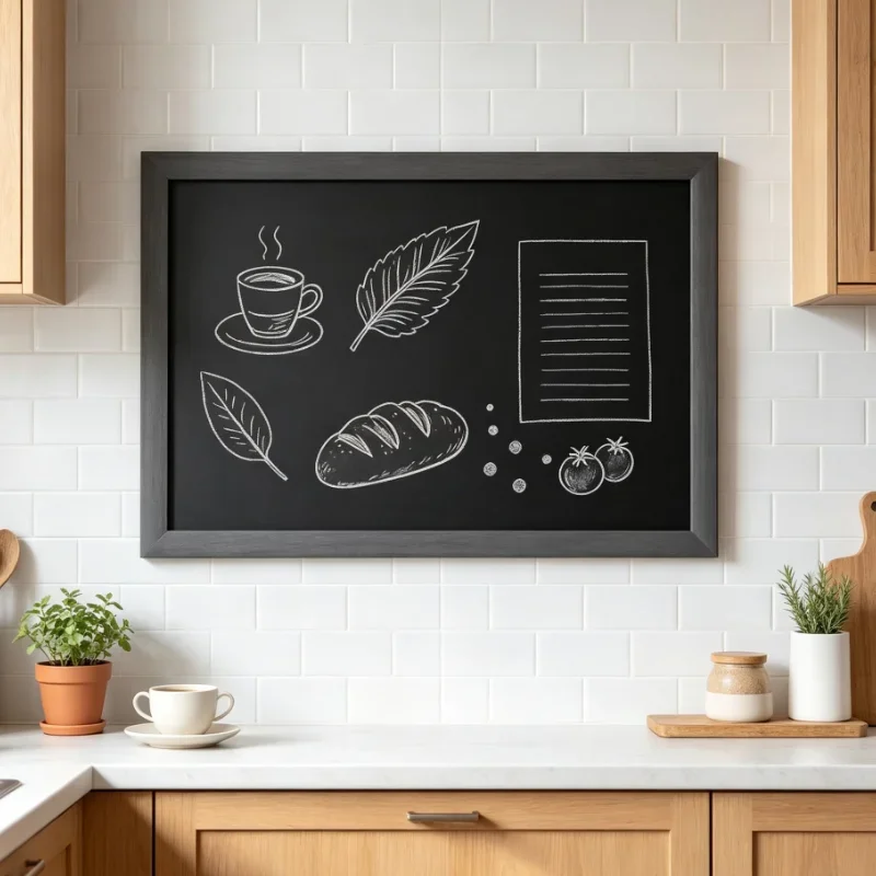 Black Magnetic Chalkboard Wall Decor With Frame For Home Office Creative Writing Board Memo Display Art Decoration Organizer