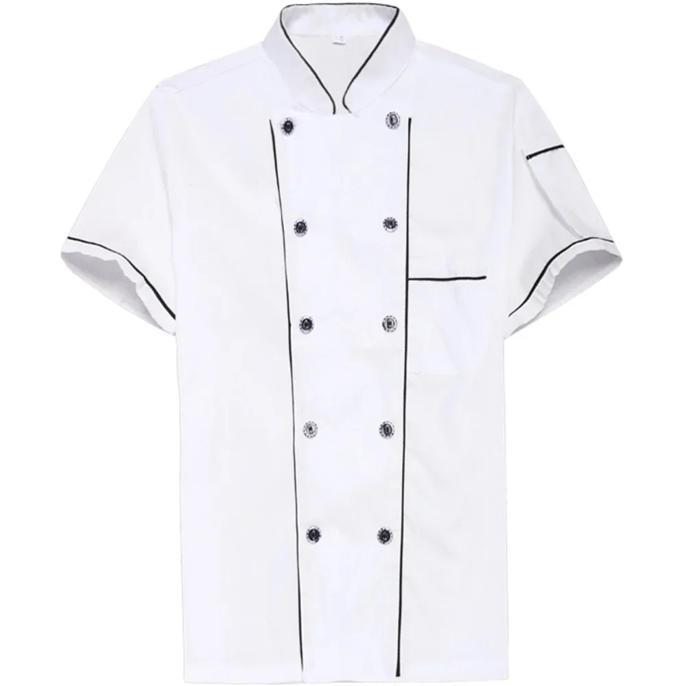Short-Sleeved Summer Chef Uniforms - Unisex Workwear for Restaurants, Bakeries, Kindergartens & Kitchens