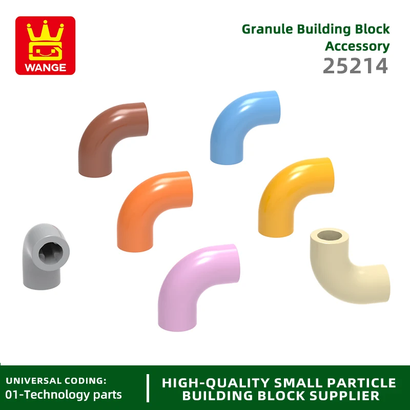 WANGE  25214 100g/143PCS 1X1 90 Degrees Elbow Hole Building Blocks Moc Color Compatible with Brick DIY Spare Parts Toys