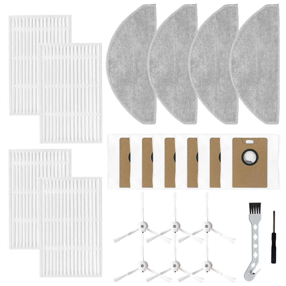 

22pcs Set For The Narwals Freos S Robot Vacuum Cleaner - Accessories: Side Brush, Filter, Mop, And Dust Bag Set