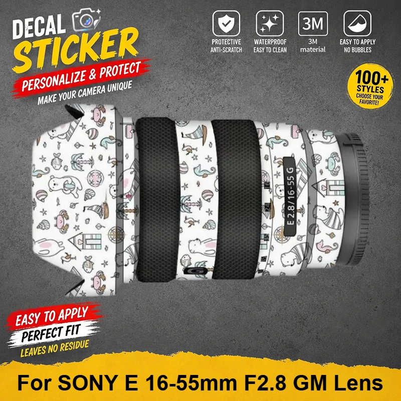 Autocollant pour objectif SONY E 16-55mm F2.8 GM, film de protection en vinyle, revêtement anti-rayures, SEL1655G F2.8/16-55