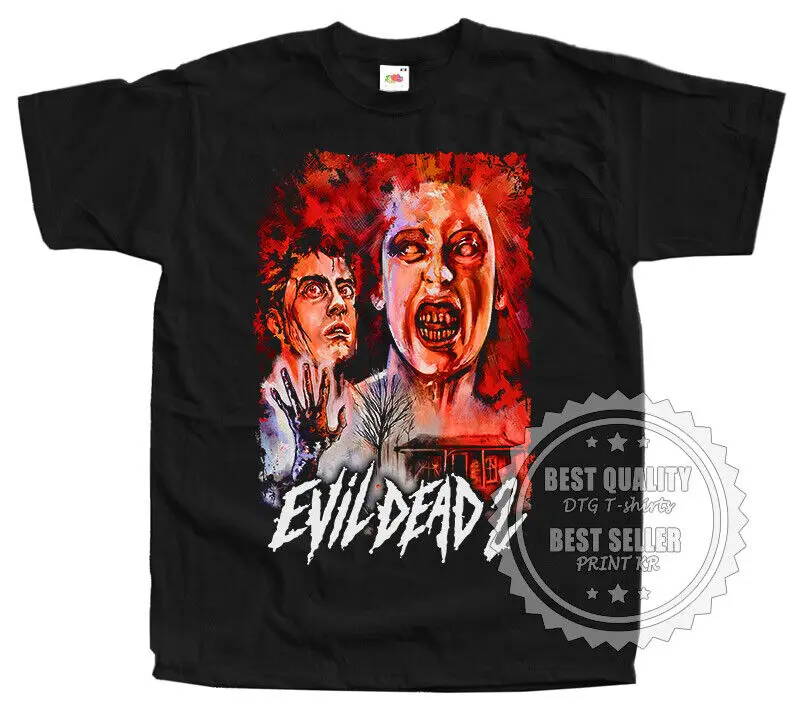 

Evil Dead II 2 T SHIRT Horror Movie Poster v22 BLACK Sizes S to 5XL