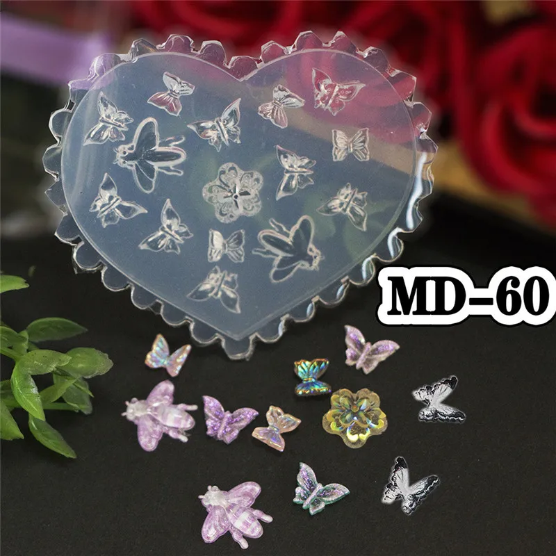 SNASAN Flügel Schleife Blumen Mond Stern Silikonform für Schönheit Nail Art DIY handgemachtes Werkzeug kleine Perlen Polymer Clay Form