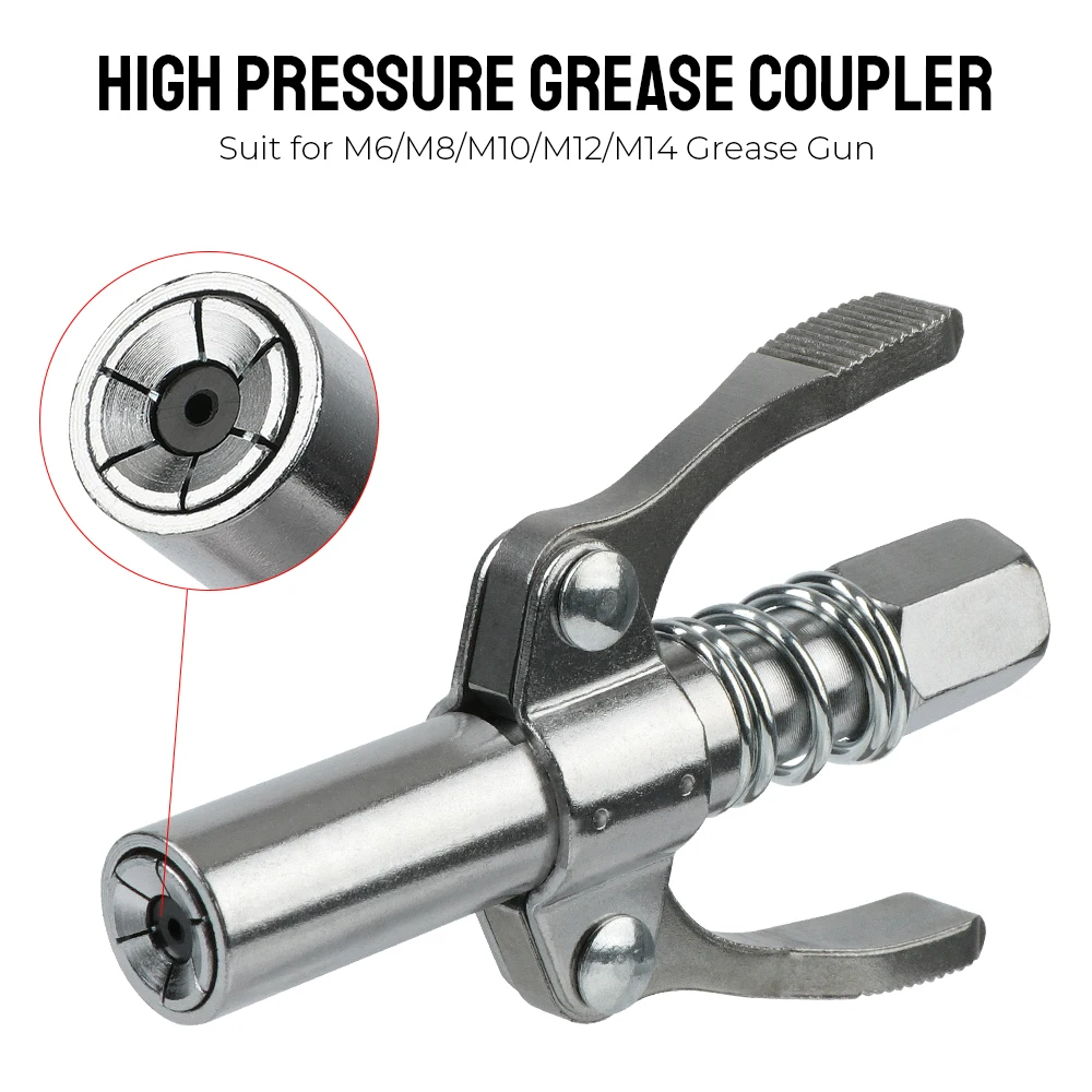 10000PSI Ad Alta Pressione Grasso Accoppiatore Ugello Tubo Pompa Siringa Pistola Per Grasso NPT1/8 Adattatore Freno Cambio Olio Strumenti Accessori