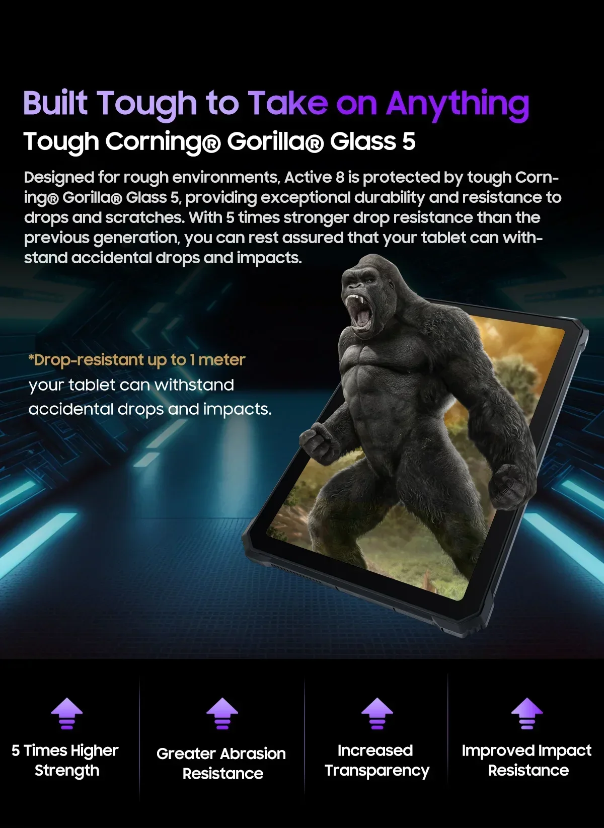 Blackview Active 8 Pro [No EU Charger] Rugged Tablet PC, 16GB Expand RAM(8GB Physical+8GB Virtual RAM) 256GB ROM, 22000mAh Huge Battery, 10.36 Inch HD Display, 48MP Camera, Dual SIM 4G Network, Android 13, Without EU Plug Charger