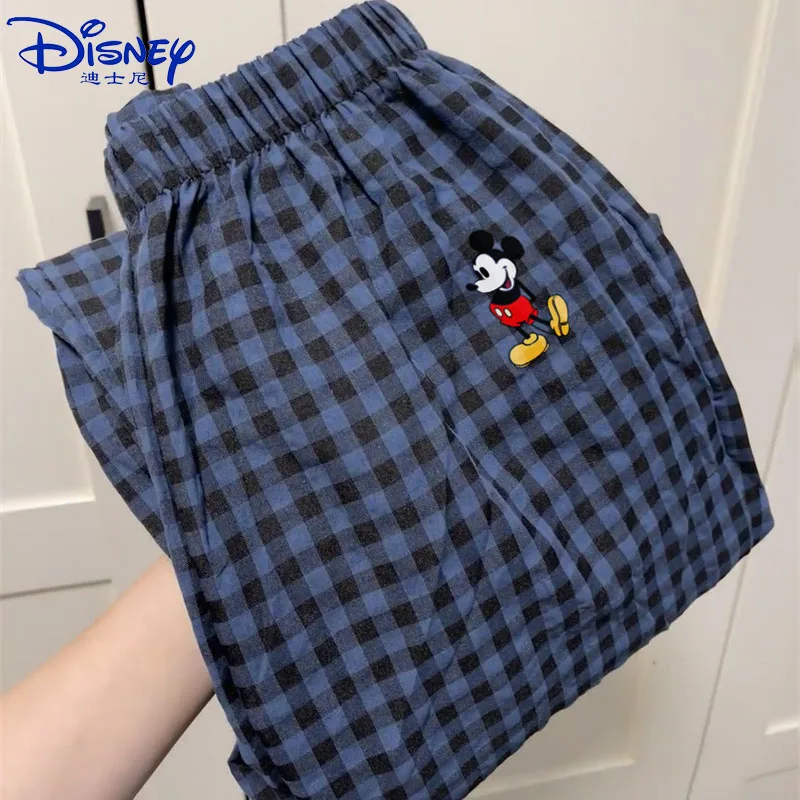 

Новые женские пижамы Disney с Микки Маусом, Мультяшные пижамные штаны для девочек, длинные милые детские брюки, пижамы, милые рождественские подарки для мальчиков