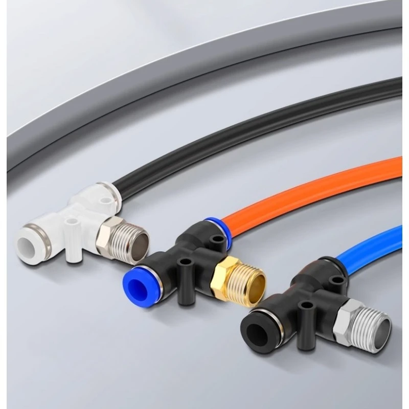 

Pneumatic Fitting Quick Connector 4-16mm Hose Tube To 1/8 1/4 3/8 1/2 3/4 Thread Air Compressor Joint Coupler New PB Tee T type