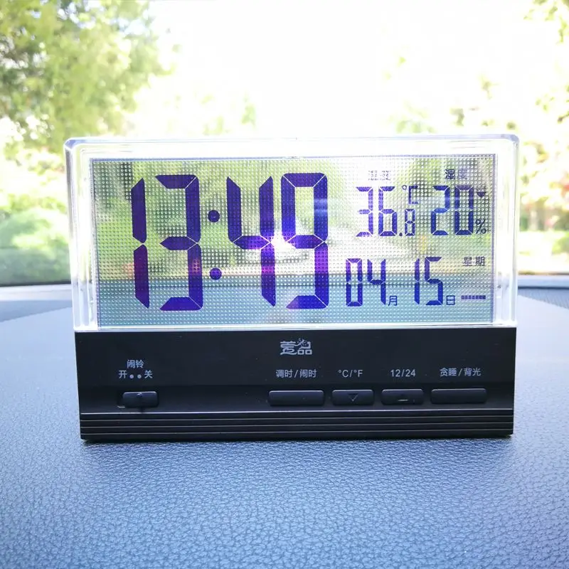 High‑Precision Adhesive Car Thermometer Hygrometer Luminous Vehicle Clock Digital Electronic Gauge For Car Dashboard