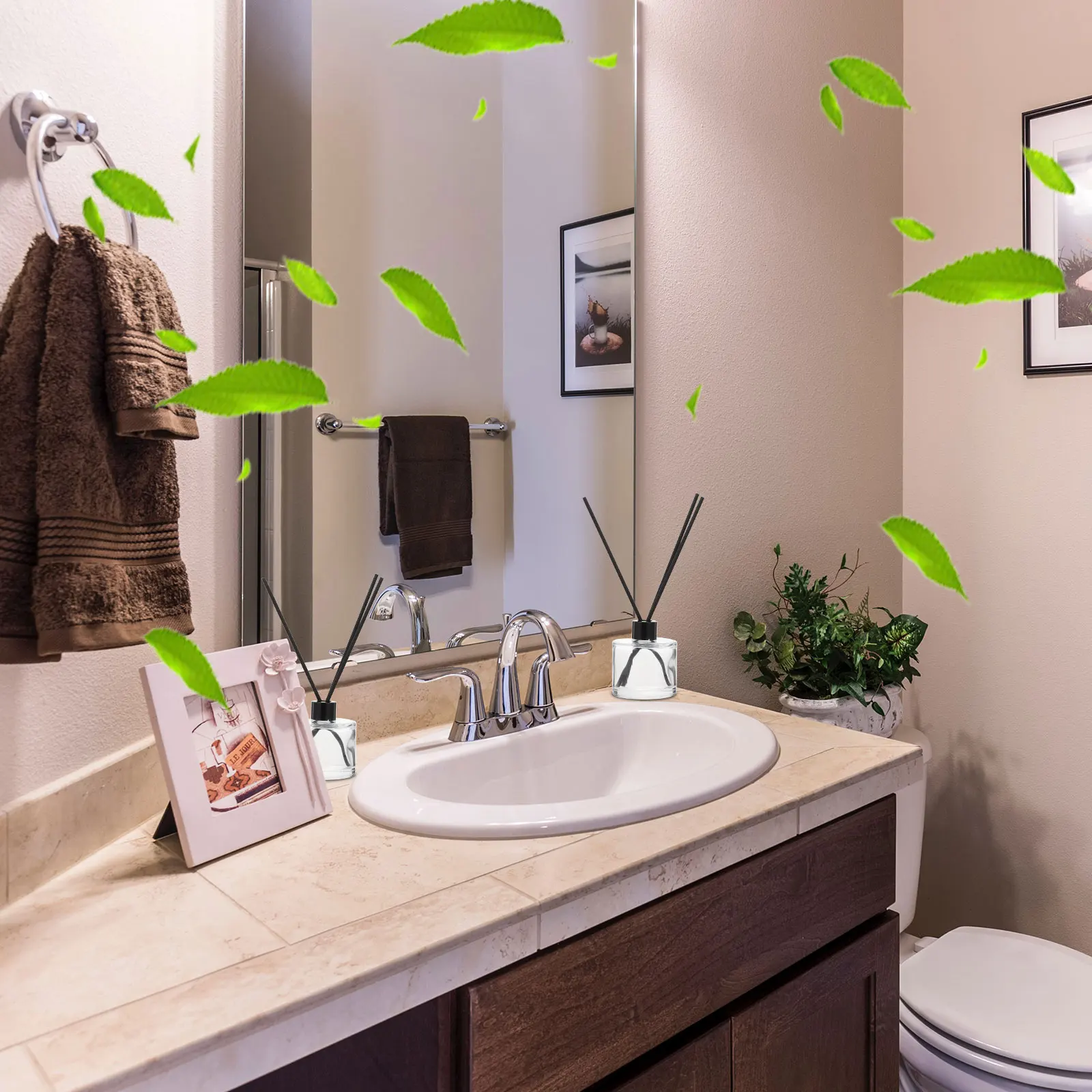 

1Set Exquisite Aromatherapy Bottles Glass Essential Oil Volatile Containers for Home Office Spa Bedroom Scent Diffuser Gift Set