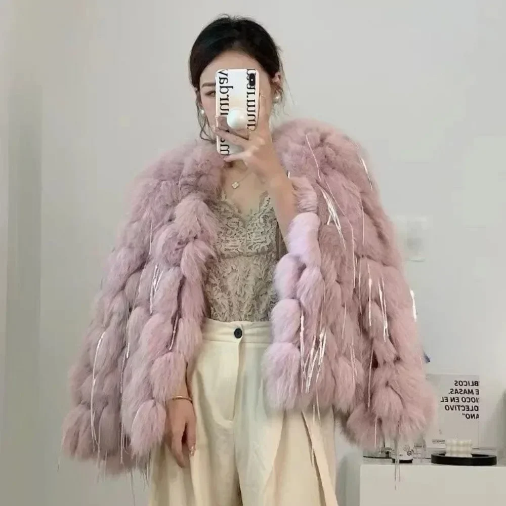 

Woman Natural Fur Coat Fox Fur Winter Coats New in Jackets & Jackets Female Clothing Natural Fox Fur Coat Outer Ladies Coats