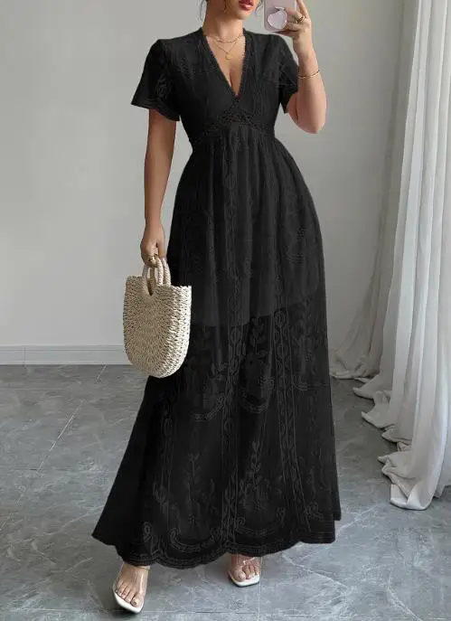 

Elegant Temperament, Deep V Luxury Dress, Women's Clothing, Spring/summer 2025