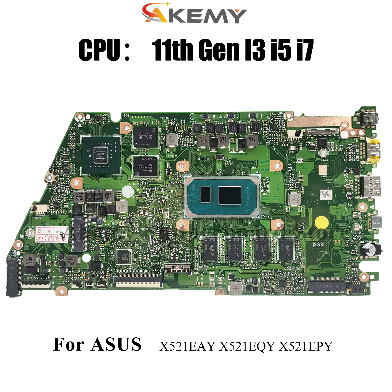 

X521EQY Laptop Motherboard For ASUS VivoBook X521EQYB X521EQ X521EAY X521EPY S533E Mainboard With 11th Gen I3 i5 i7 100% tests